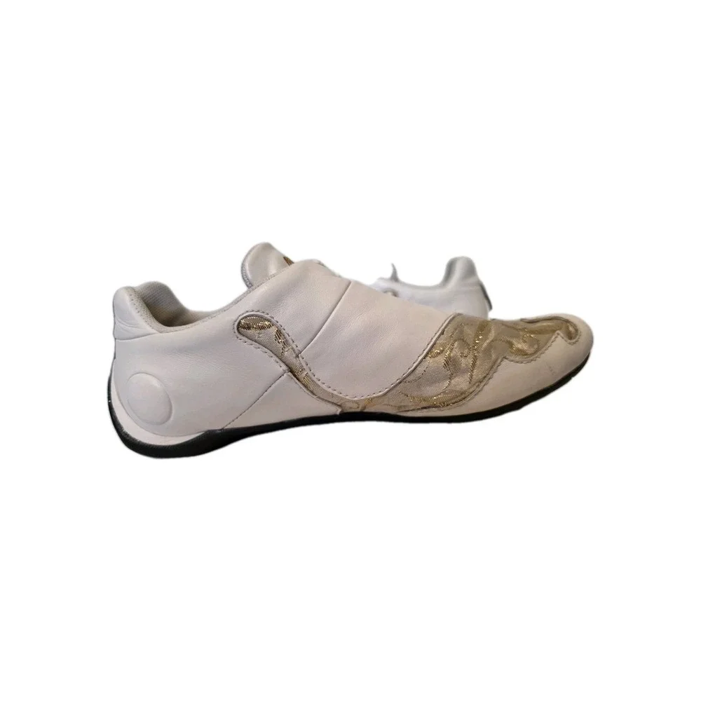 Puma Speed Cat Womens Size US W8 Low White Leather W Gold Netting Sneakers‎